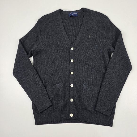 Vintage Ralph Lauren Polo Sport Sweater Mens Large Wool Cardigan Pockets 90s - Picture 1 of 12